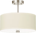 Dayna Two Light Flush / Semi-Flush Convertible Brushed Nickel Bulbs Included