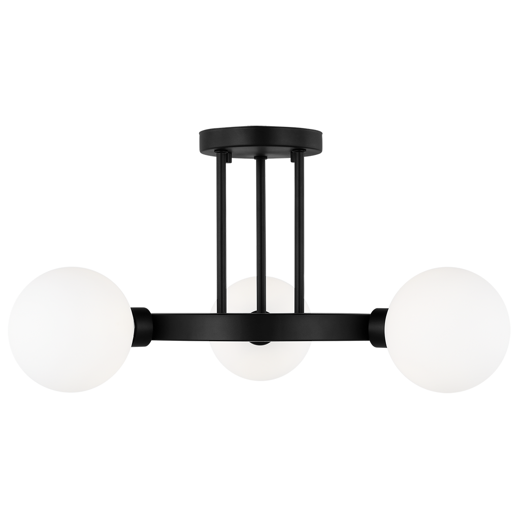 Clybourn Three Light Semi-Flush Mount Midnight Black