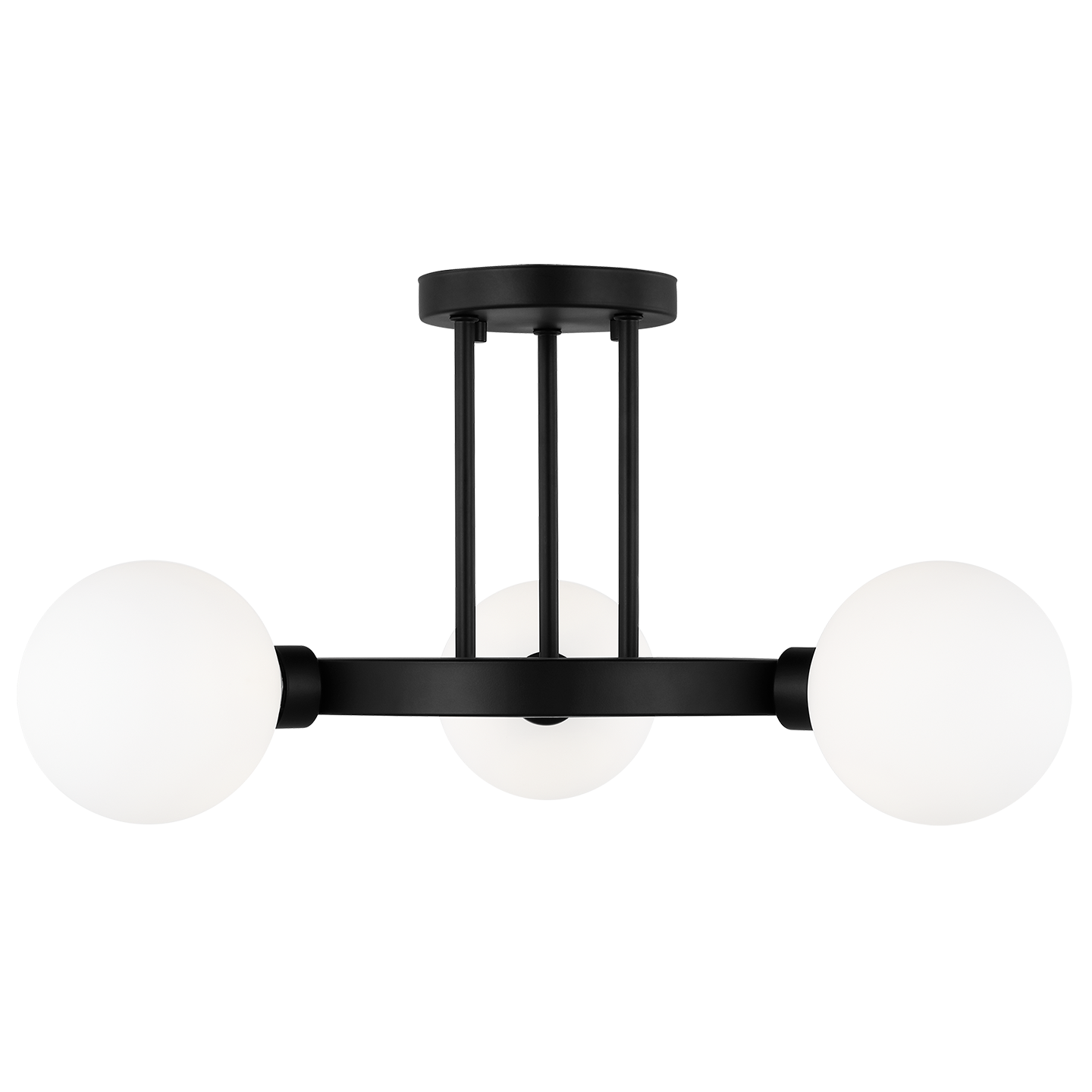 Clybourn Three Light Semi-Flush Mount Midnight Black