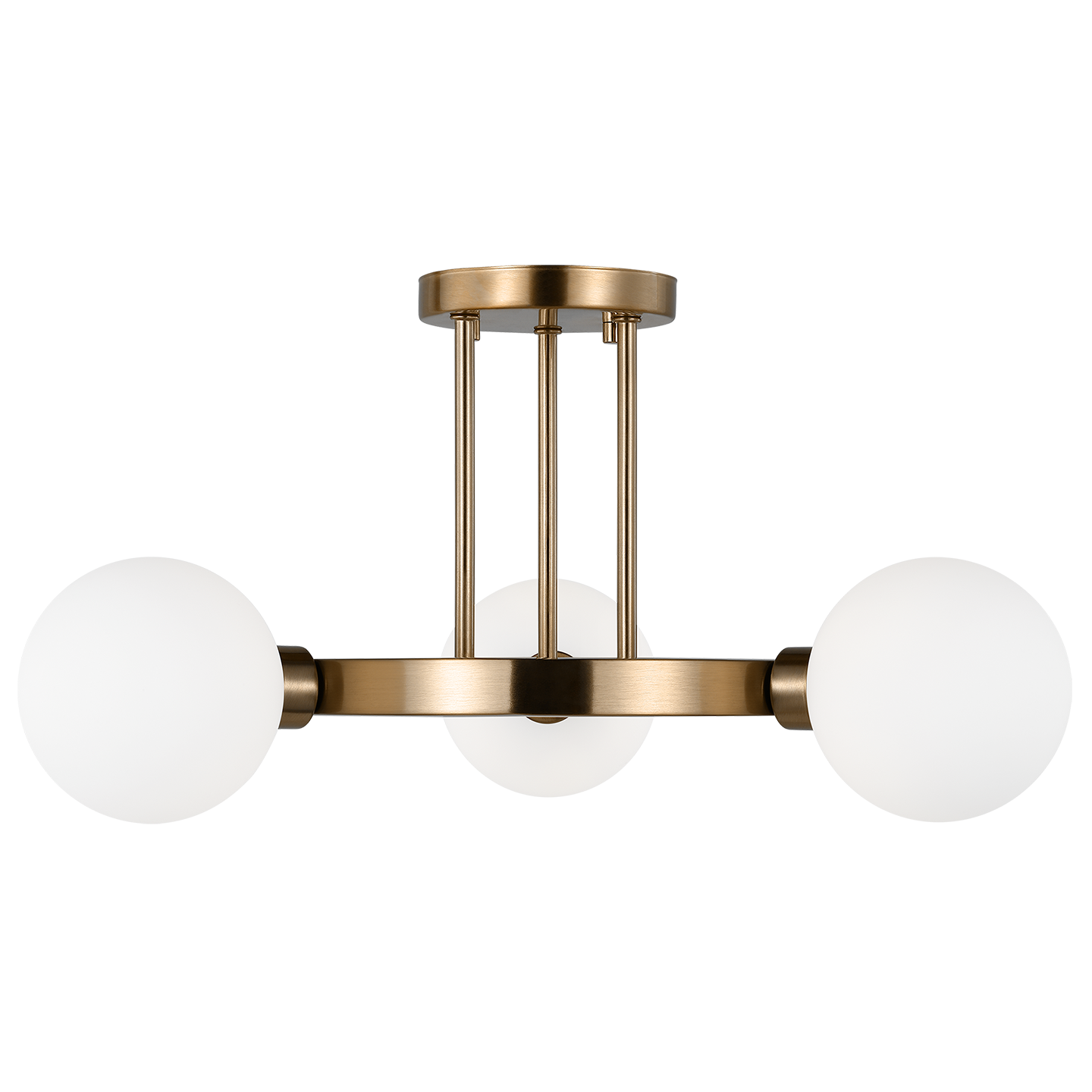 Clybourn Three Light Semi-Flush Mount Satin Brass