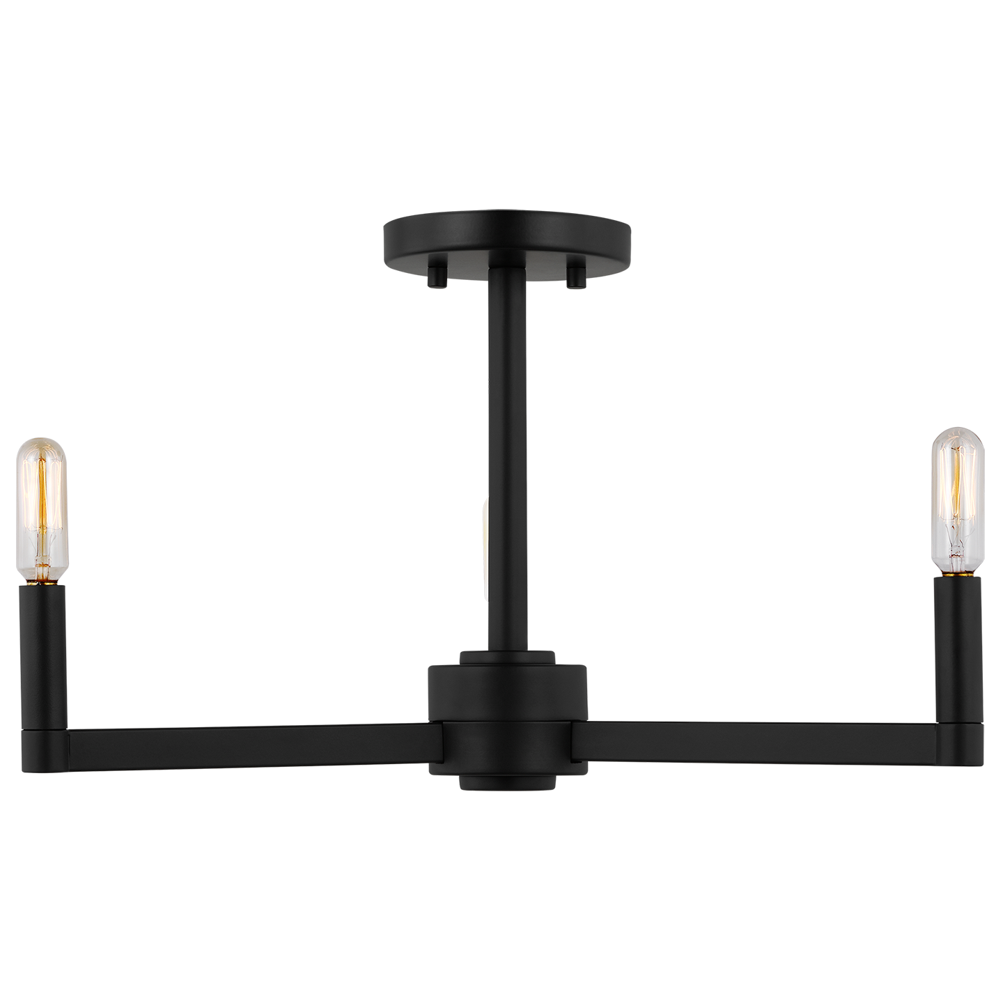 Fullton Semi Flush Mount | Midnight Black | No Shade Bulb(s) Not Included