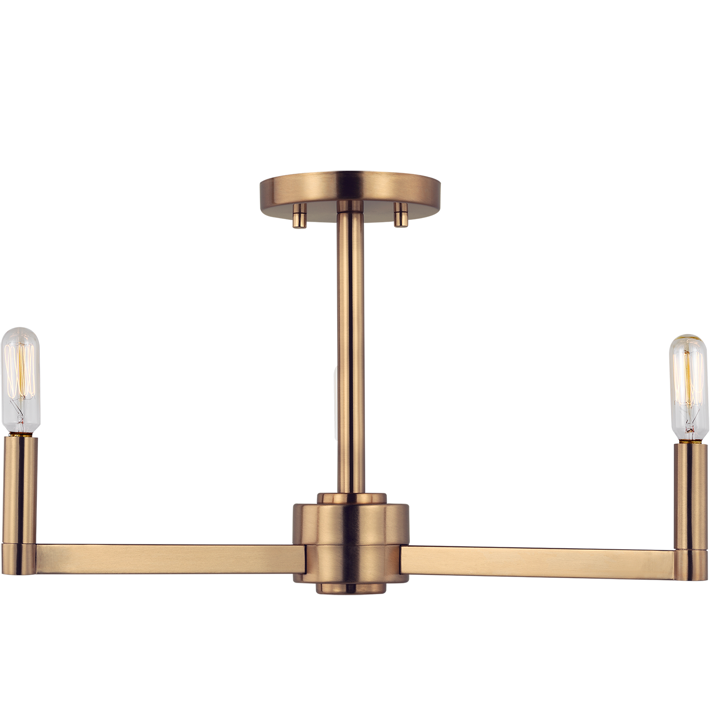 Fullton Semi Flush Mount | Satin Brass | No Shade Bulb(s) Not Included
