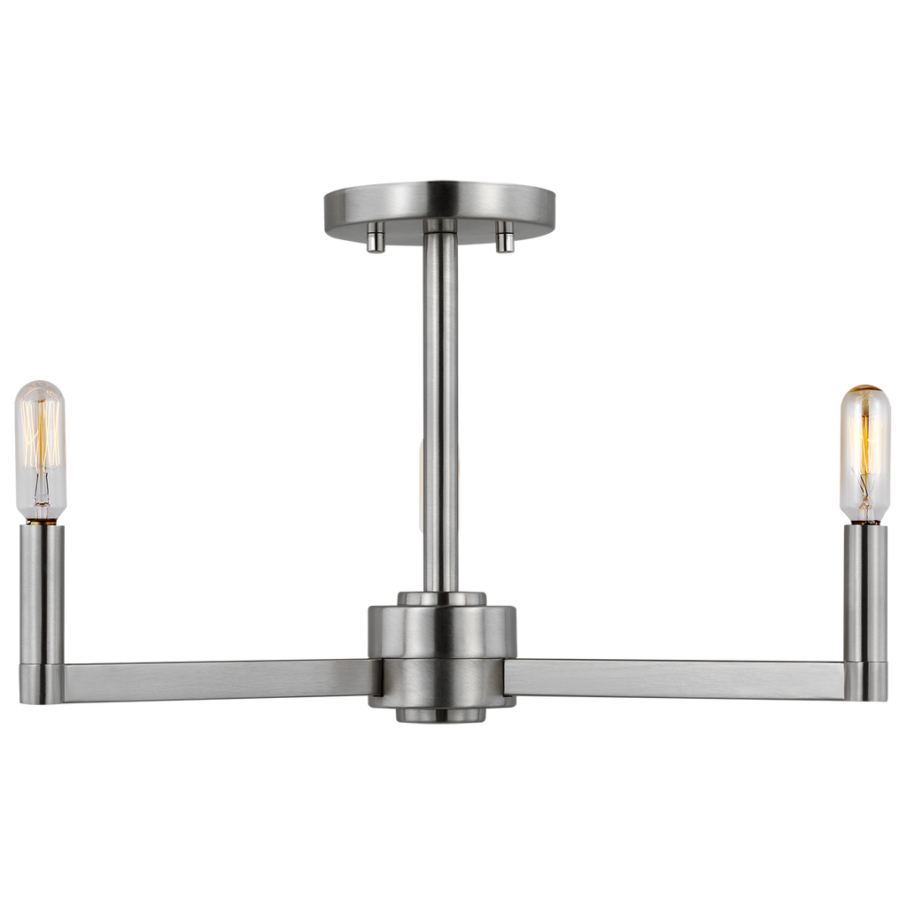 Fullton Semi Flush Mount | Brushed Nickel | No Shade Bulb(s) Not Included