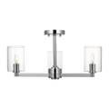 Fullton Semi Flush Mount | Chrome | Clear Glass Bulb(s) Not Included