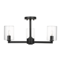Fullton Semi Flush Mount | Midnight Black | Clear Glass Bulb(s) Not Included