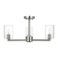 Fullton Semi Flush Mount | Brushed Nickel | Clear Glass Bulb(s) Not Included