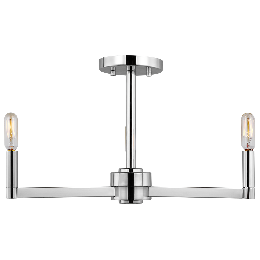 Fullton Semi Flush Mount | Chrome | No Shade Bulb(s) Included