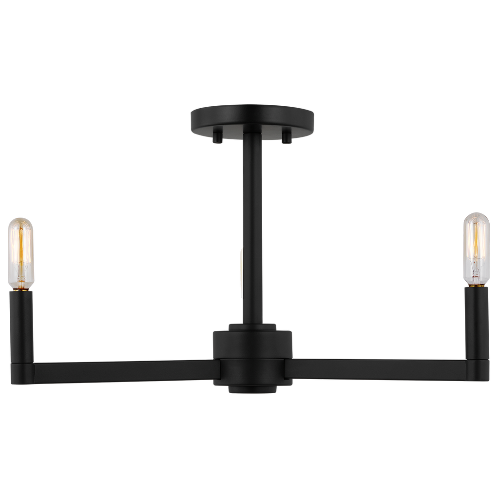 Fullton Semi Flush Mount | Midnight Black | No Shade Bulb(s) Included