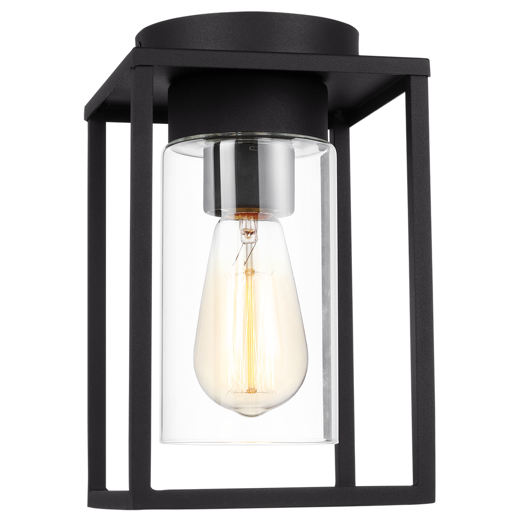 Vado One Light Outdoor Flush Mount Black Bulbs Inc