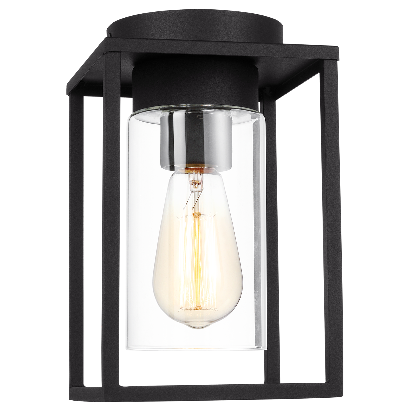 Vado One Light Outdoor Flush Mount Black Bulbs Inc