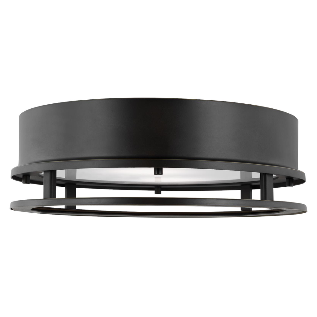 Union LED Outdoor Flush Mount Antique Bronze Bulbs Included