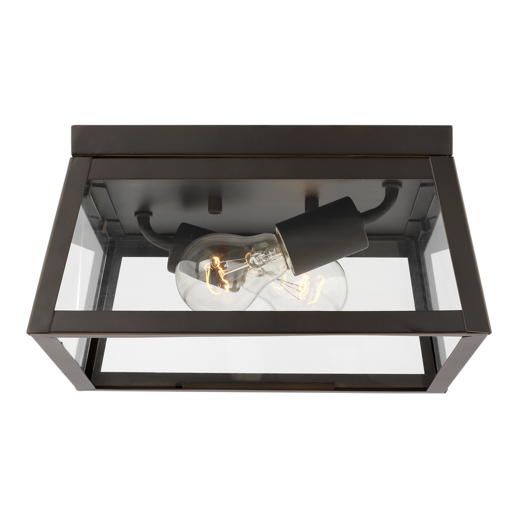 Founders Flush Mount | Antique Bronze Frosted Bulb