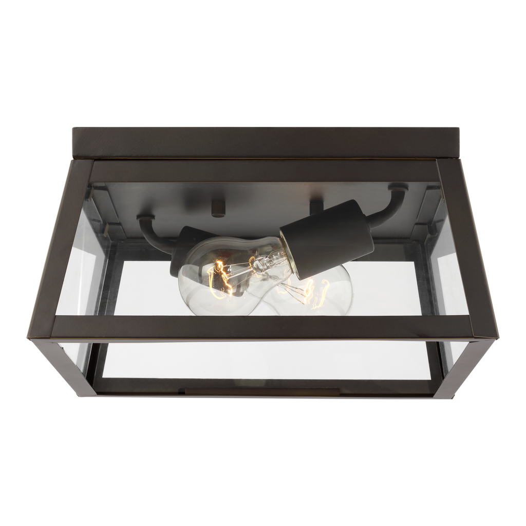 Founders Flush Mount | Antique Bronze Clear Bulb