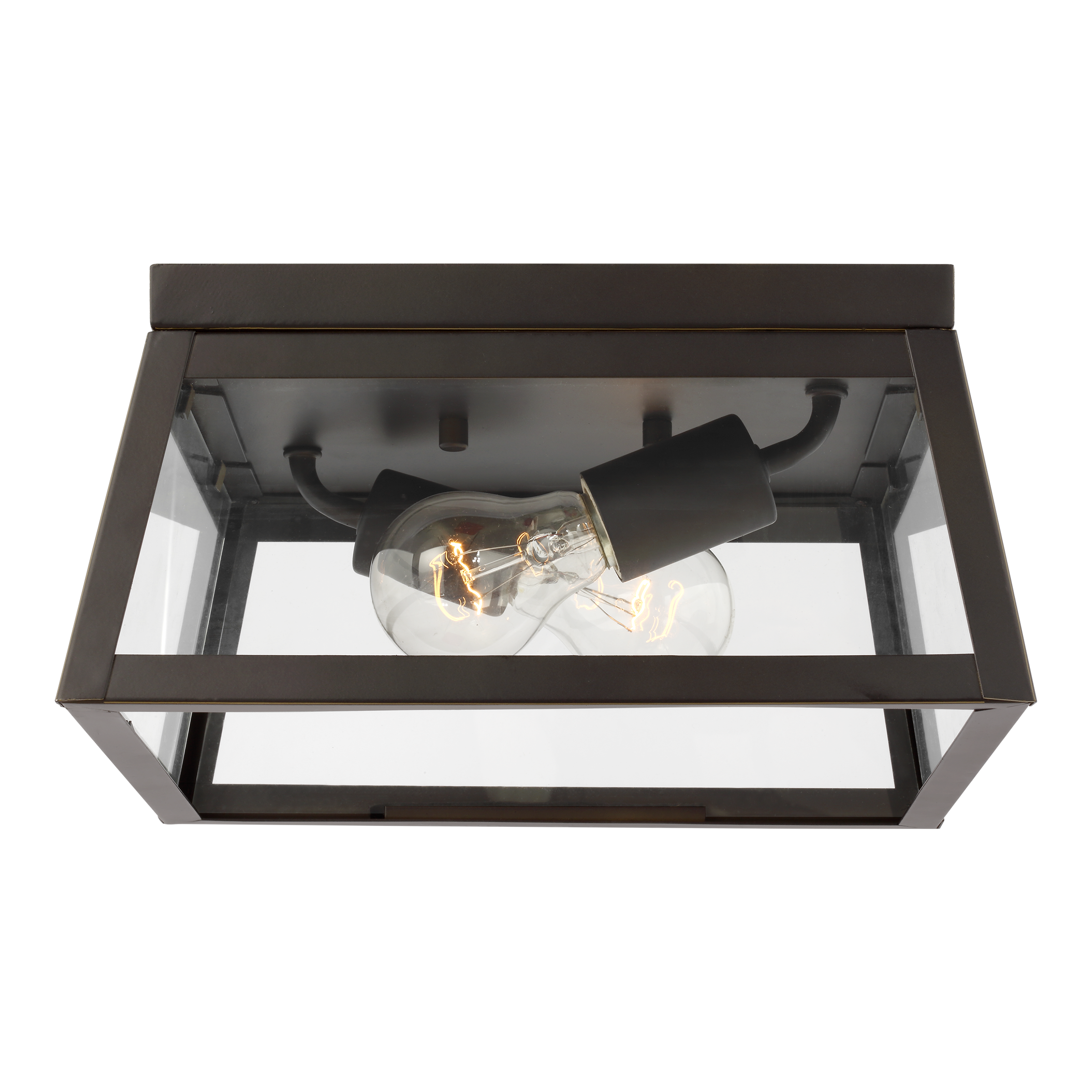 Founders Flush Mount | Antique Bronze Clear Bulb