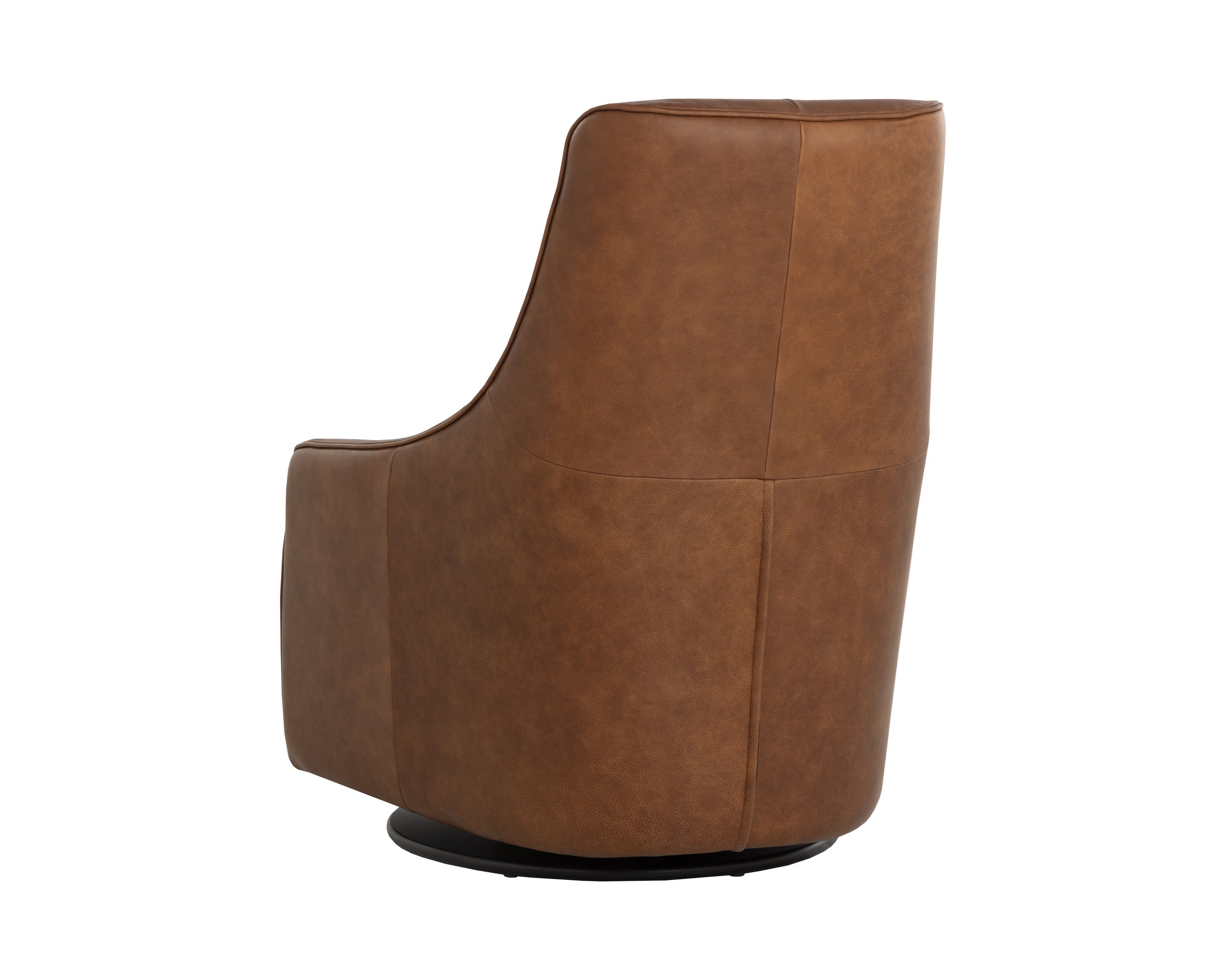 Carmine Swivel Lounge Chair - Cognac Leather