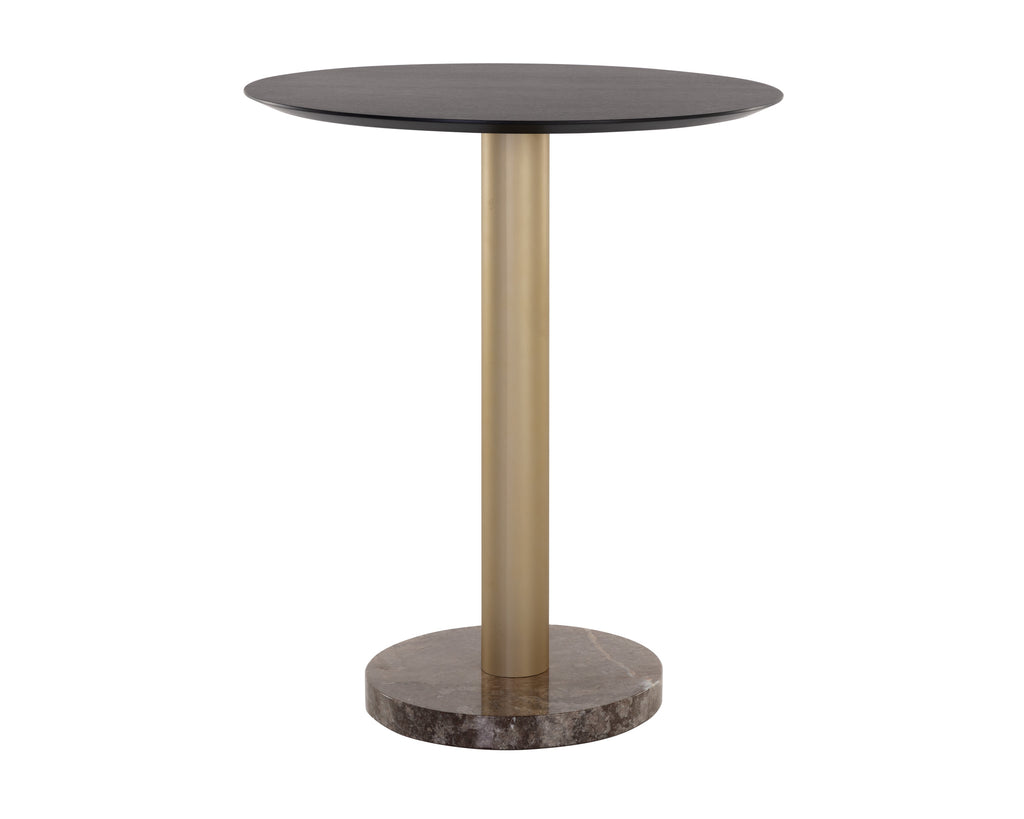 Monaco Bar Table - Gold - Grey Marble / Charcoal Grey