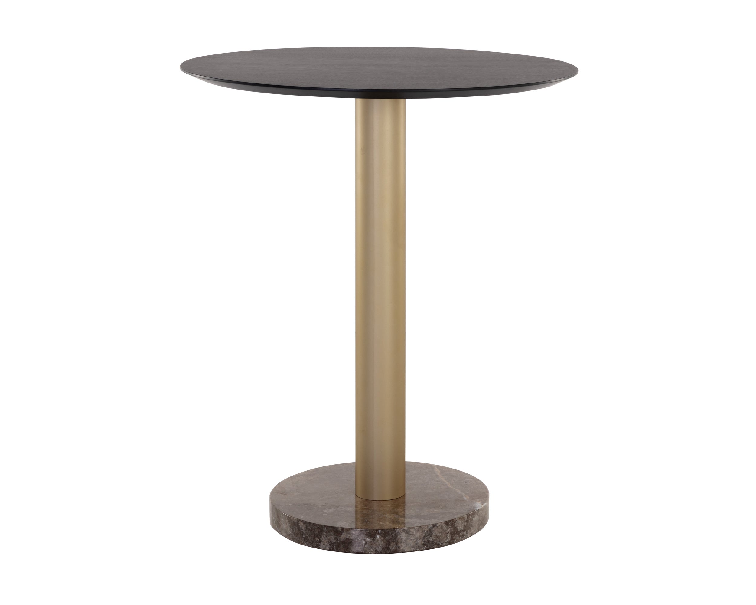 Monaco Bar Table - Gold - Grey Marble / Charcoal Grey