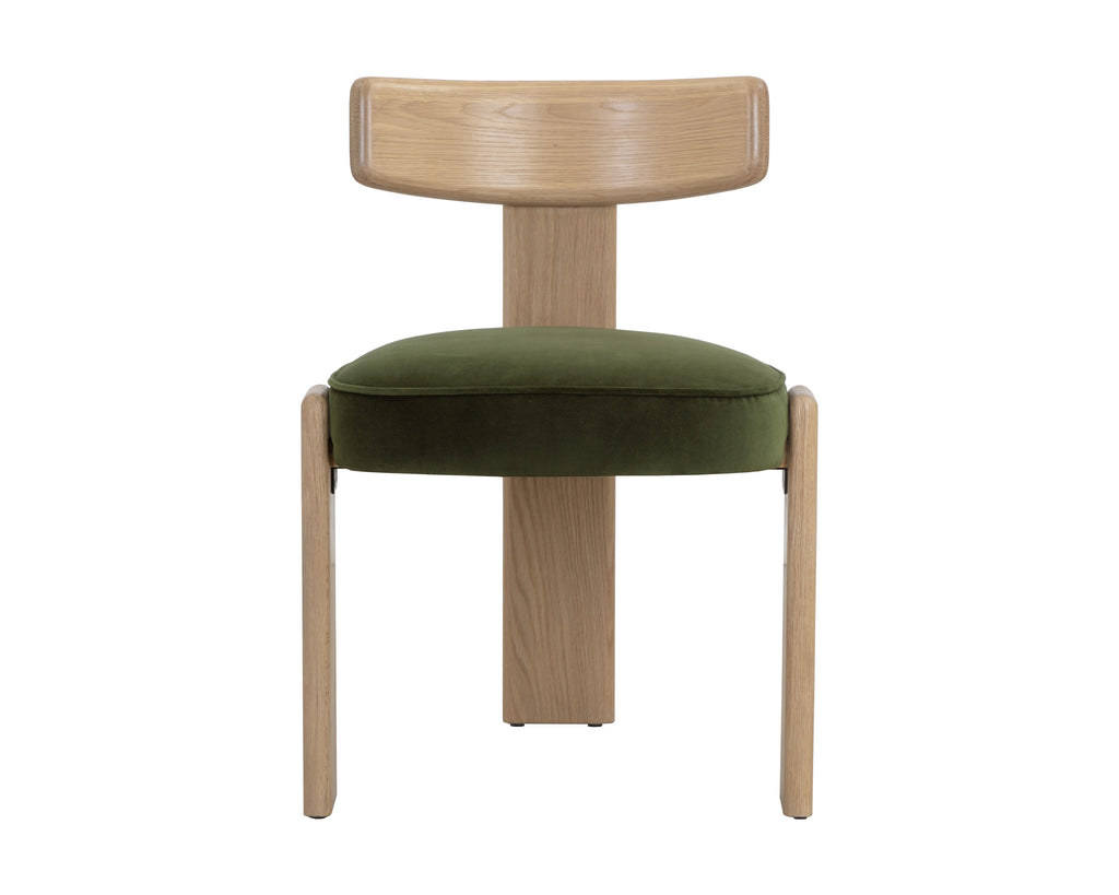 Horton Dining Chair - Rustic Oak - Forest Green