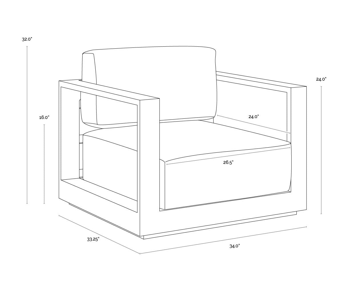 Tavira Armchair - Greige - Stinson White