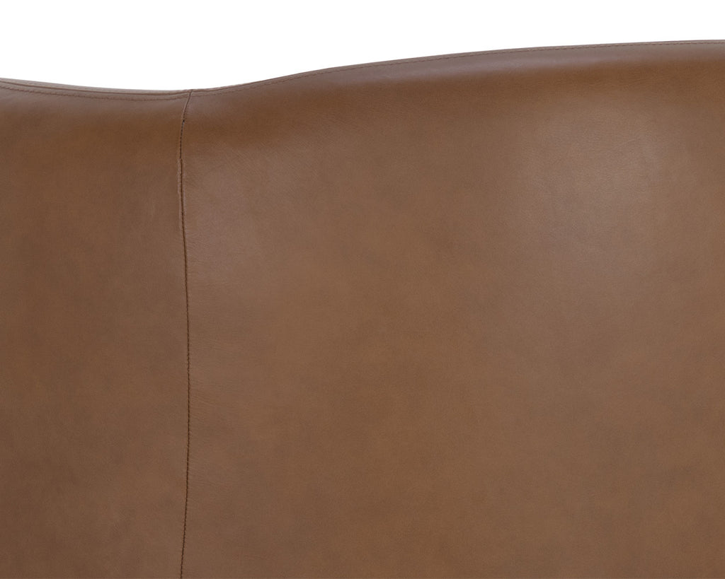 Trine Lounge Chair - Rustic Oak - Vintage Camel Leather