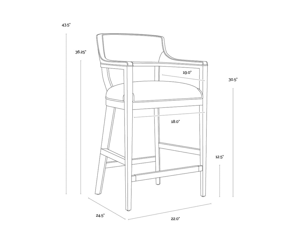 Brylea Barstool - Brown - Shalimar Tobacco Leather