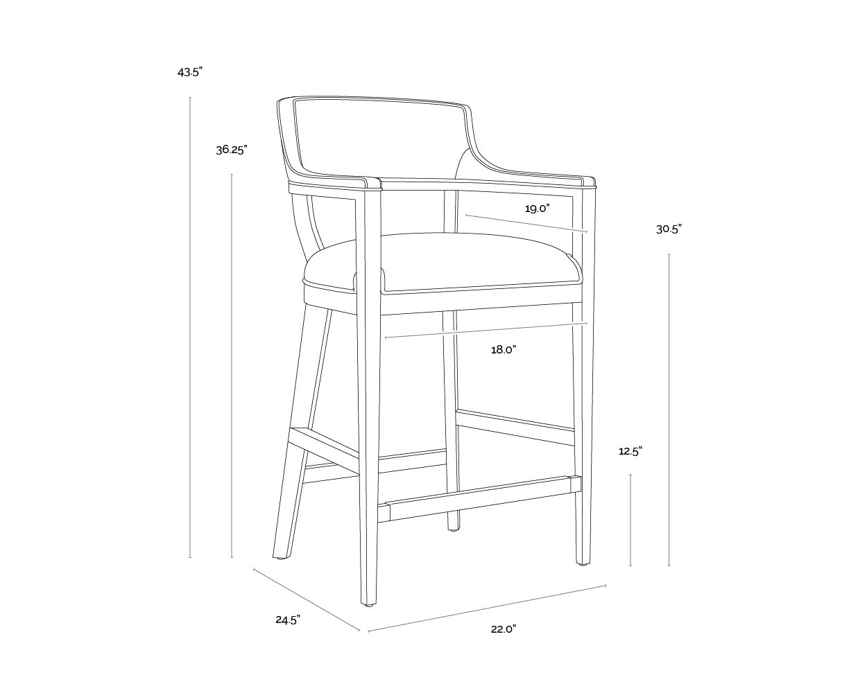 Brylea Barstool - Brown - Shalimar Tobacco Leather