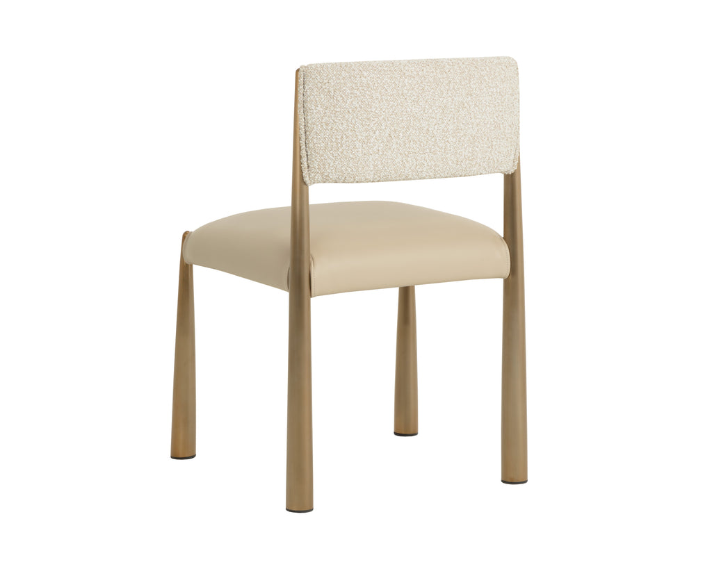 Bayard Dining Chair - Antique Brass - Napa Beige / Santa Cruz Oatmeal