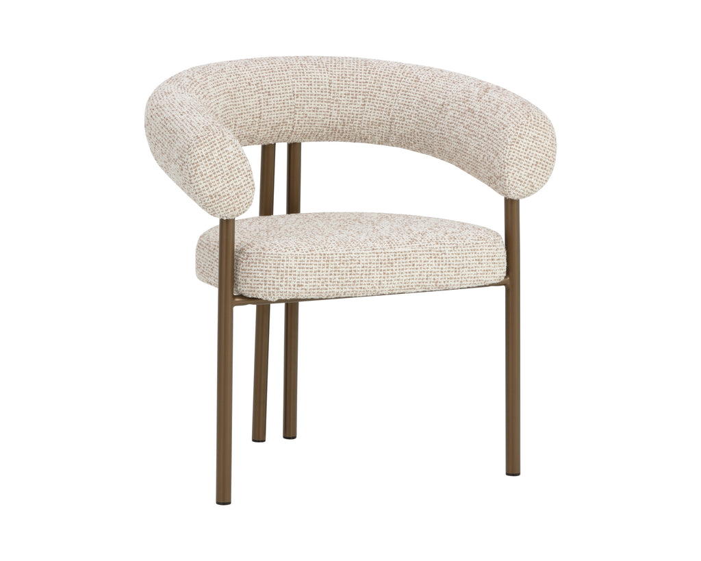 Oniva Dining Armchair - Antique Bronze - Noah Ecru