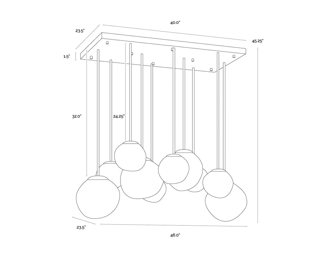 Dionis Chandelier - Rectangular