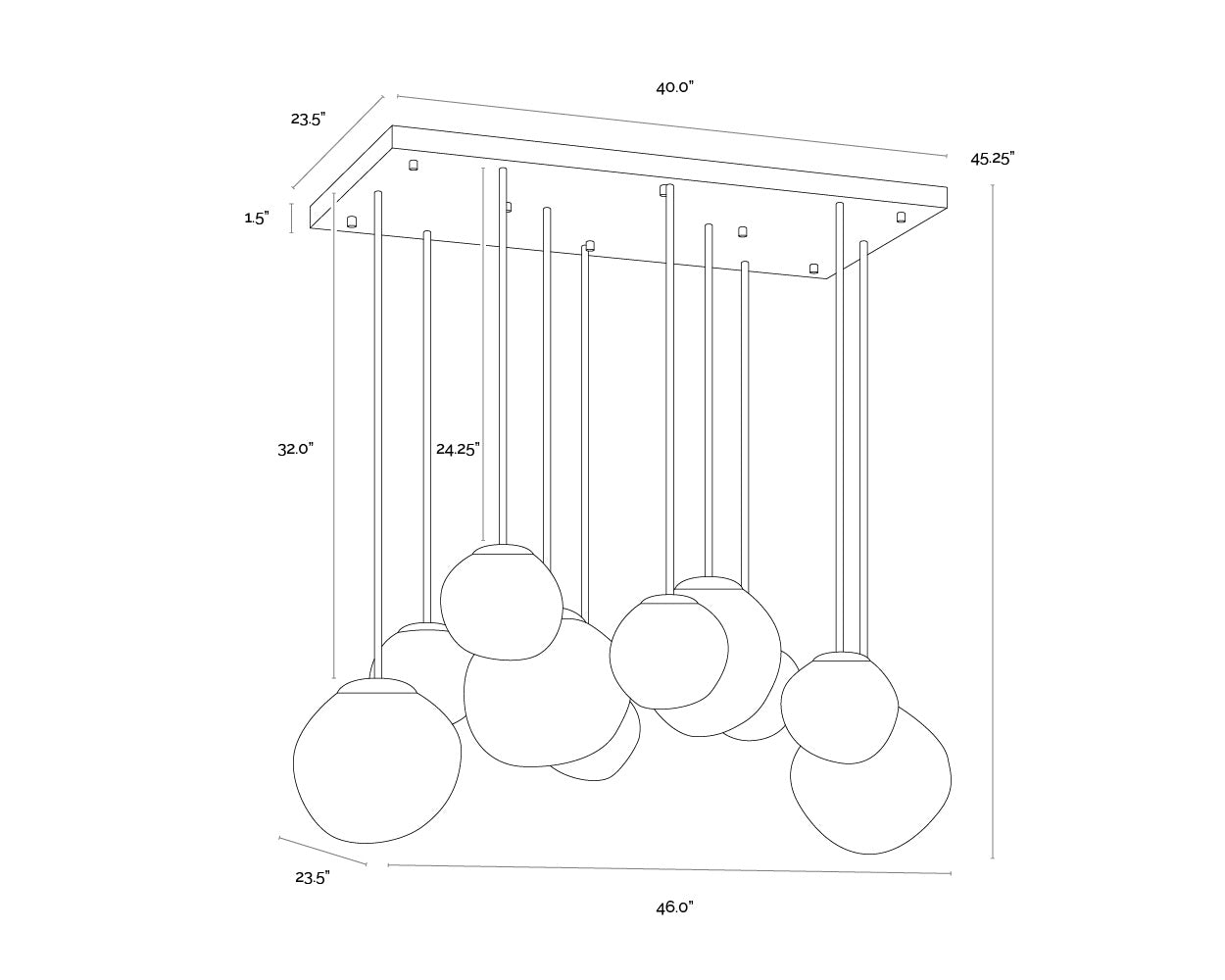 Dionis Chandelier - Rectangular