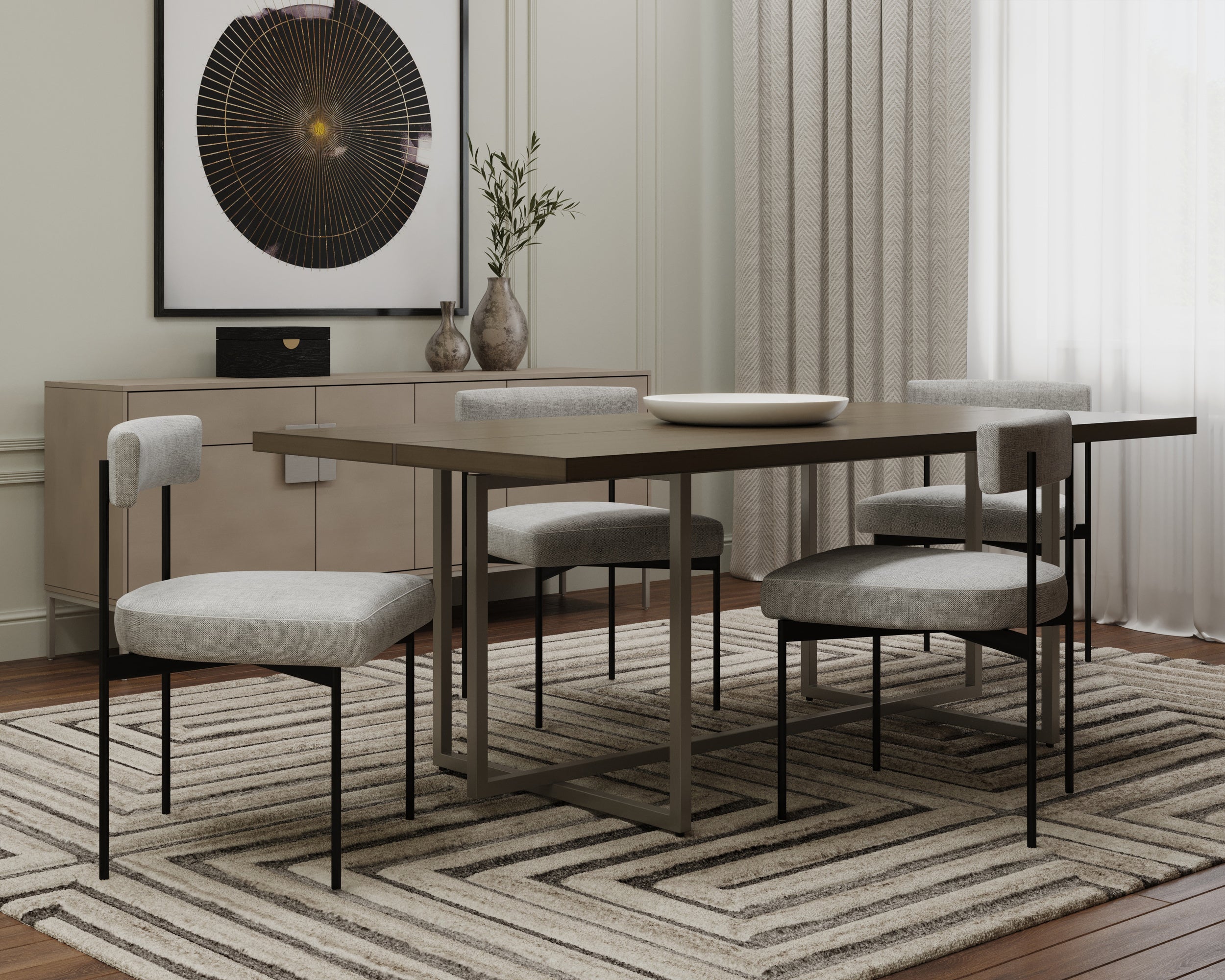 Seneca Dining Chair - Black - Polo Club Stone