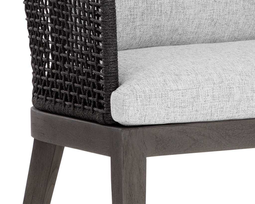 Capri Dining Armchair - Smoke Grey - Copacabana Marble