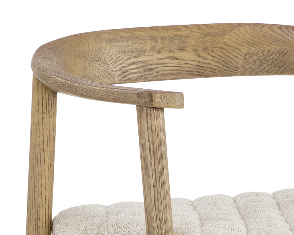 Jeremy Counter Stool - Weathered Oak - Dove Cream