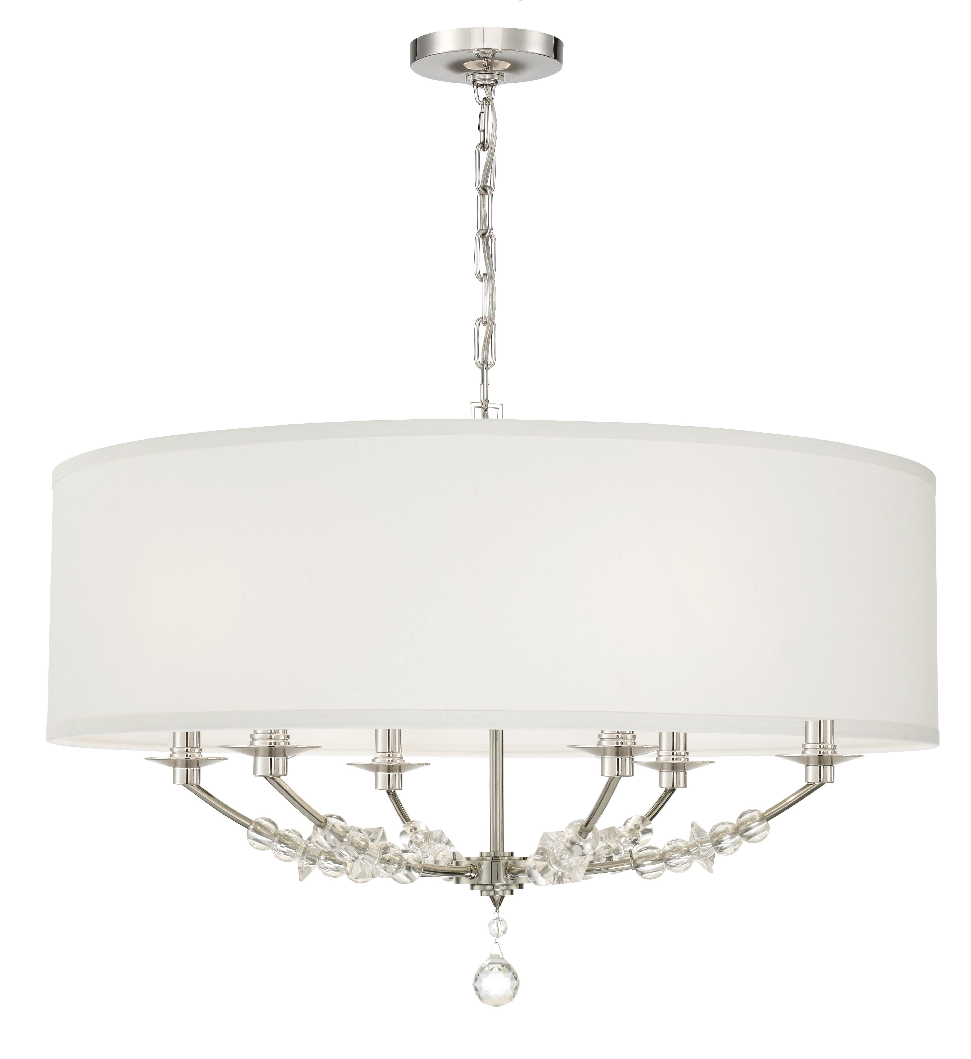Mirage 30'' Drum Shade Polished Nickel Chandelier