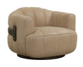 Tadeo Swivel Armchair - Dark Brown - Sahara Sand Leather