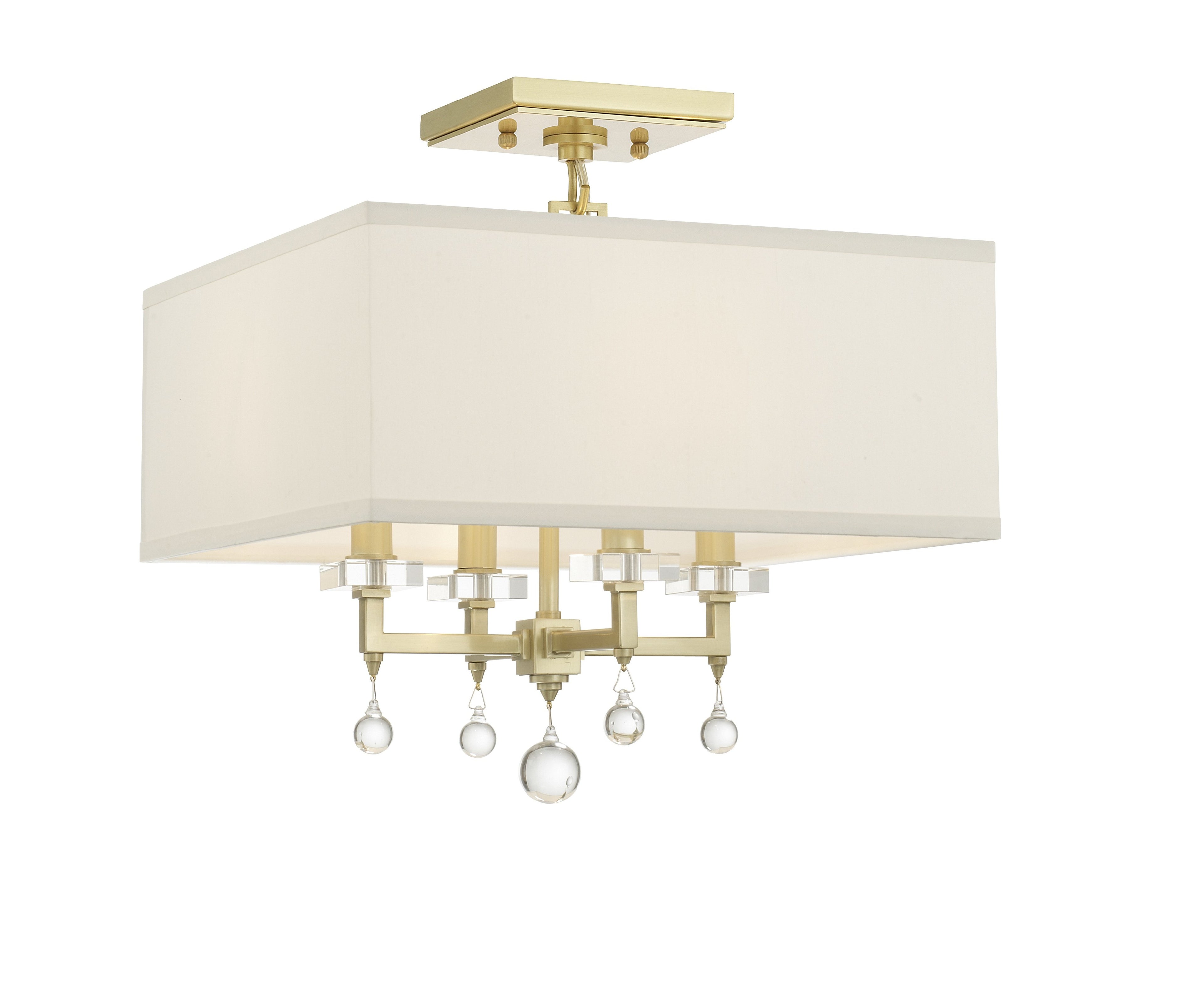 Paxton 16'' Aged Brass Semi Flush Mount