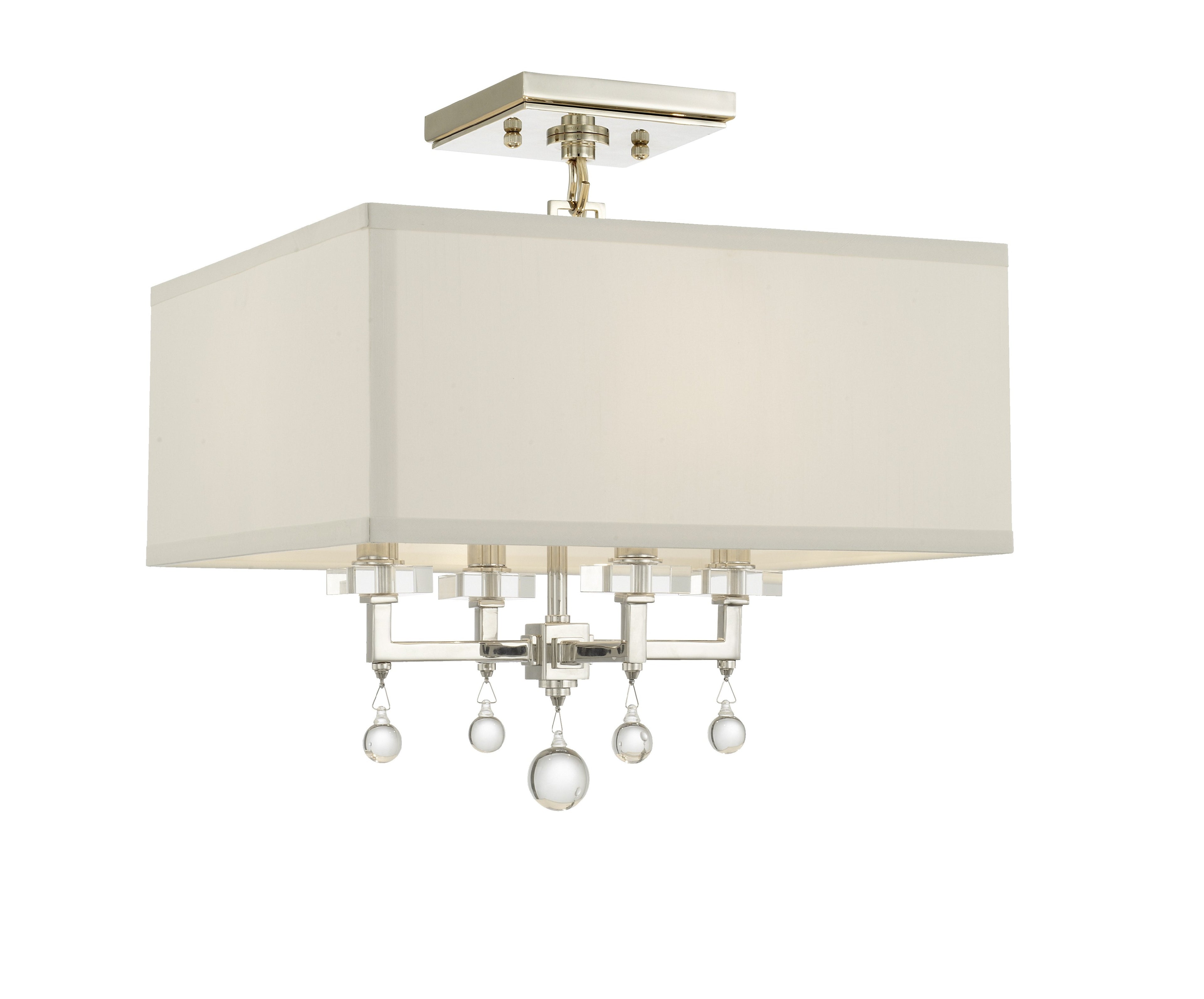Paxton 16'' Polished Nickel Semi Flush Mount