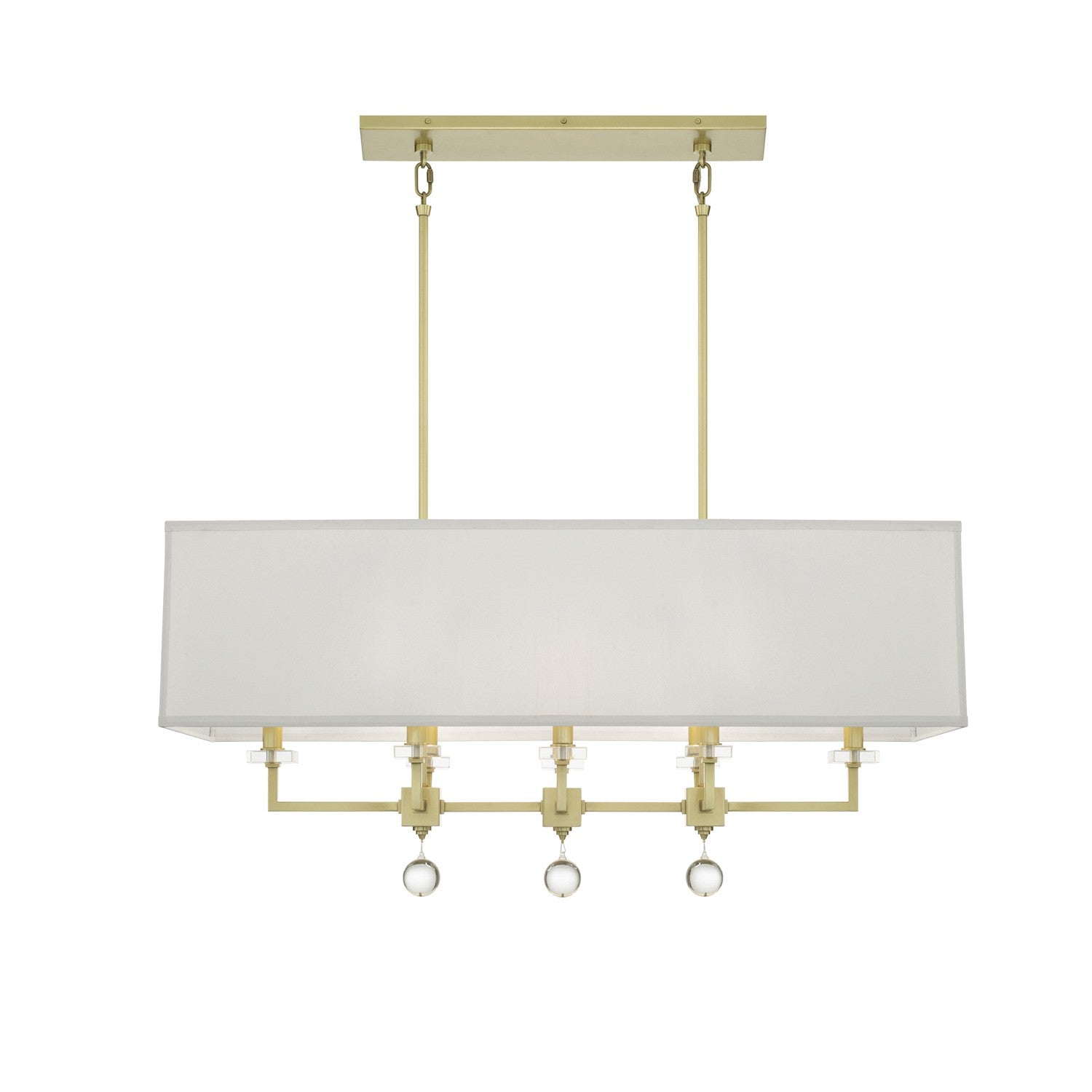 Paxton 38'' Aged Brass Linear Chandelier