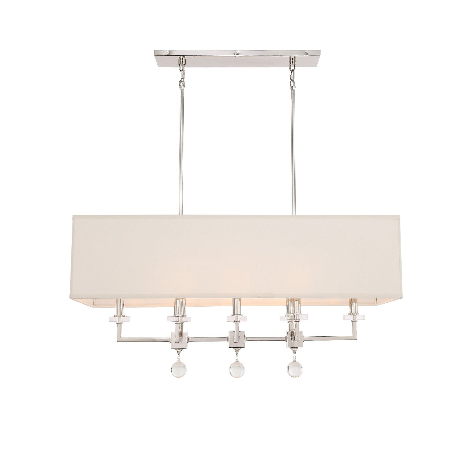Paxton 38'' Polished Nickel Linear Chandelier