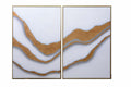 Gold Abyss (Set Of 2) - 40" X 60" - Gold Floater Frame
