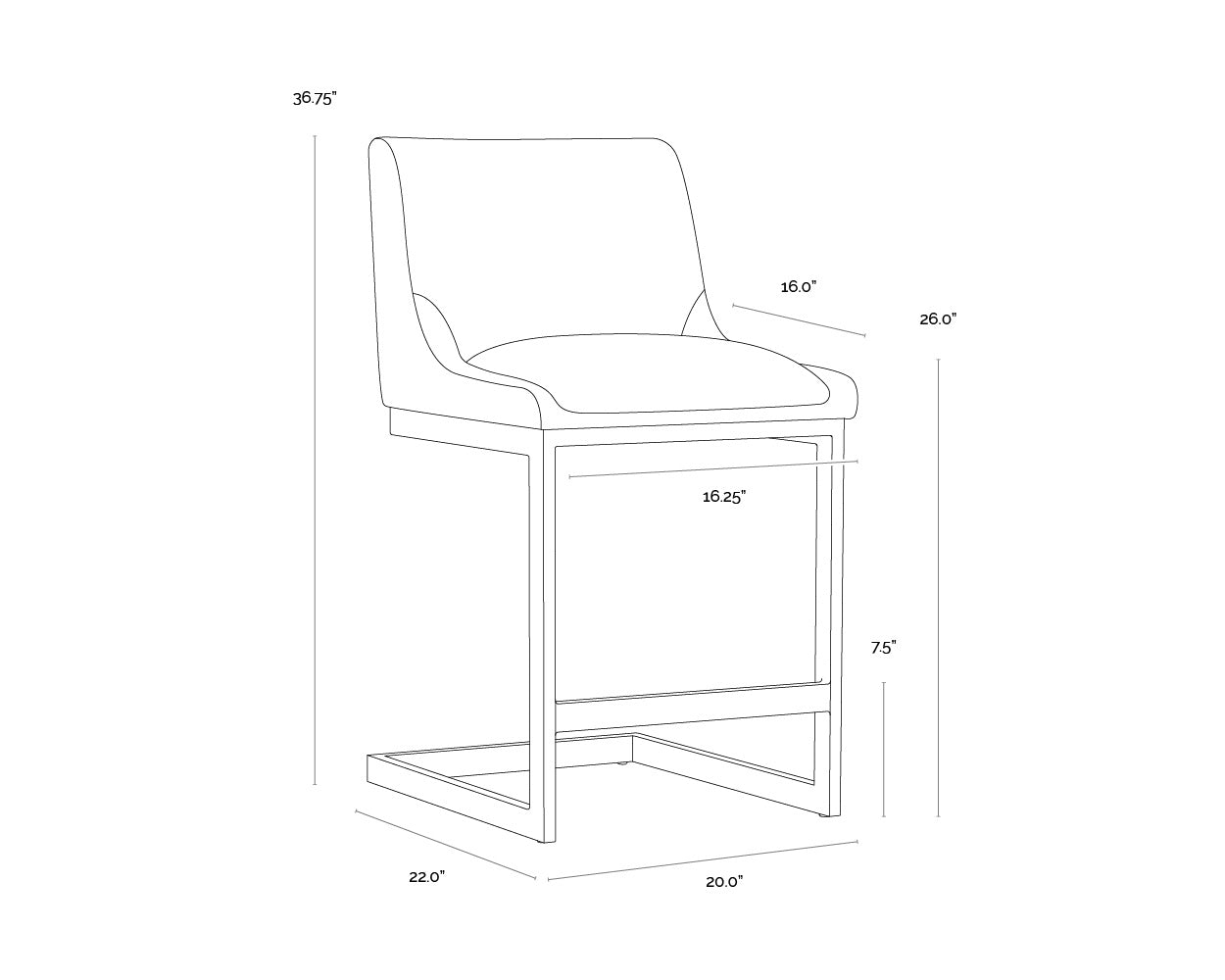 Holly Counter Stool - Zenith Soft Grey