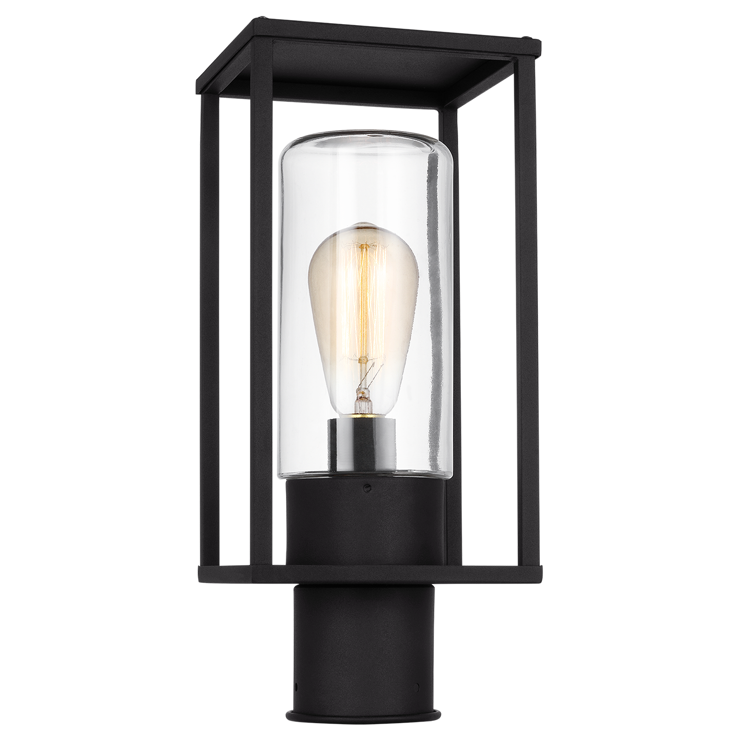 Vado One Light Outdoor Post Lantern Black Bulbs Included