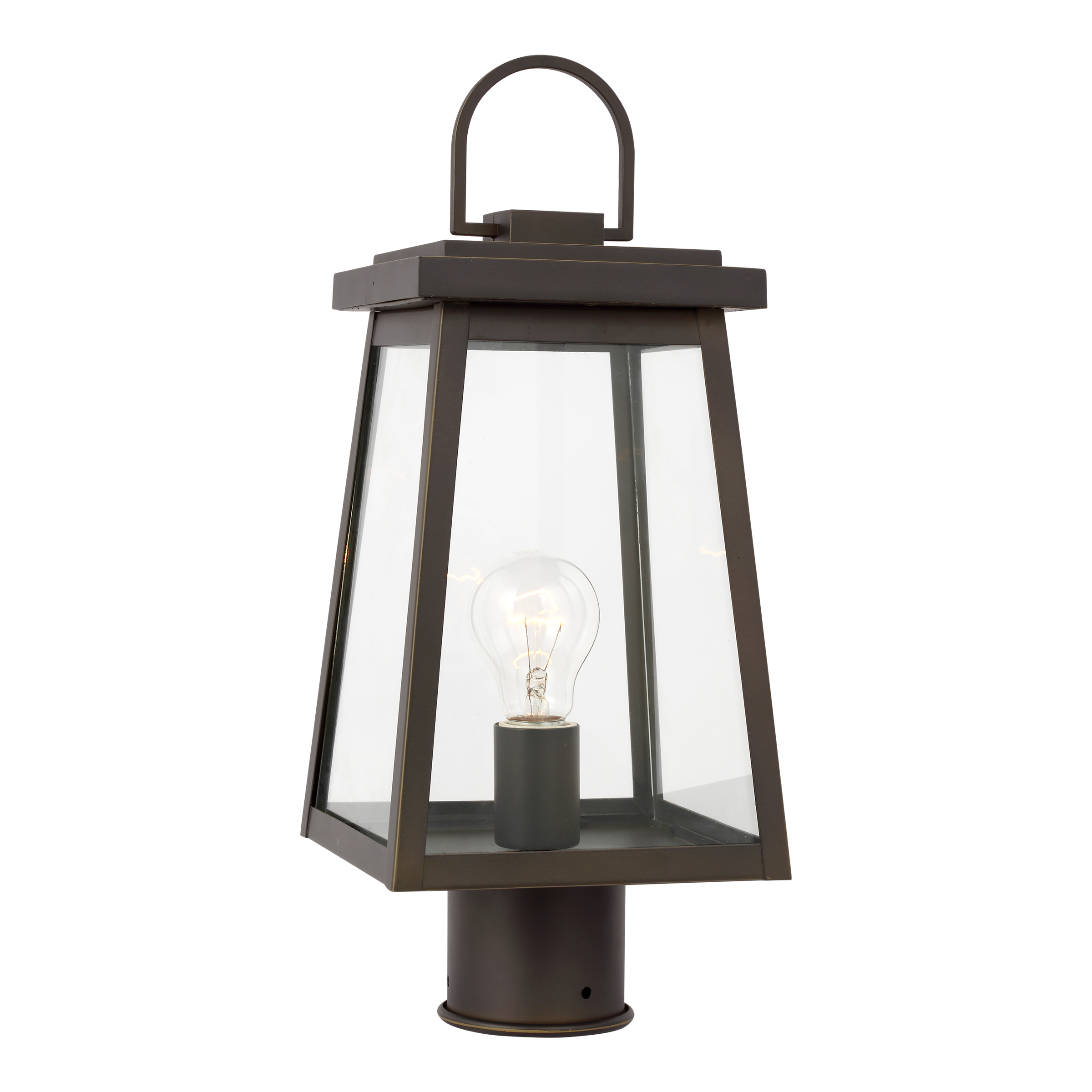 Founders Post Lantern | Antique Bronze Clear Bulb