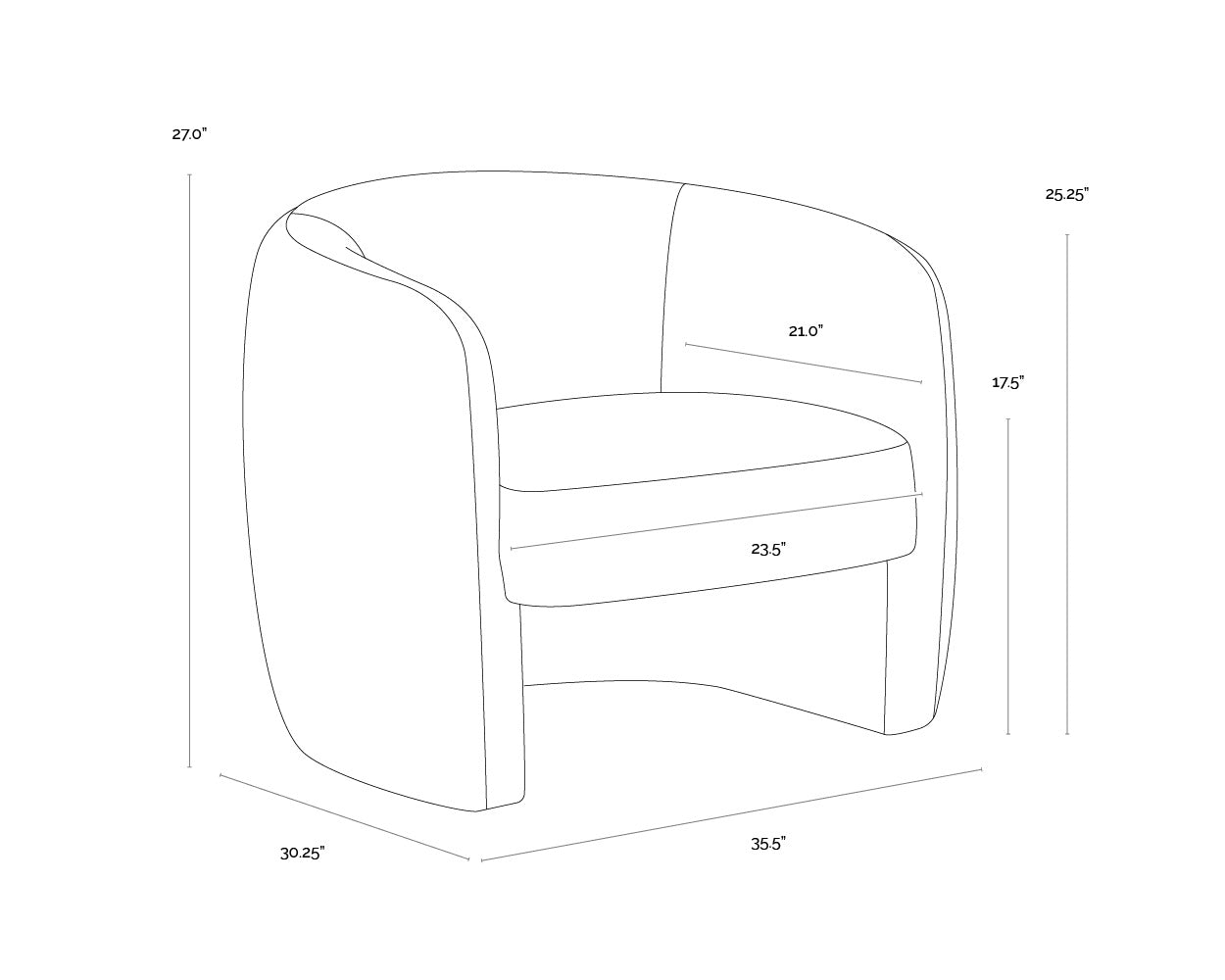 Mircea Lounge Chair - Bergen French Blue