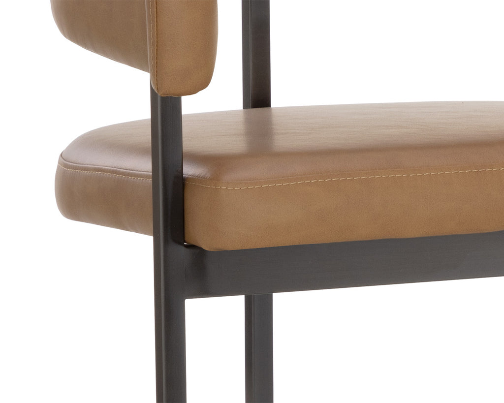 Marris Counter Stool - Gunmetal - Milliken Cognac