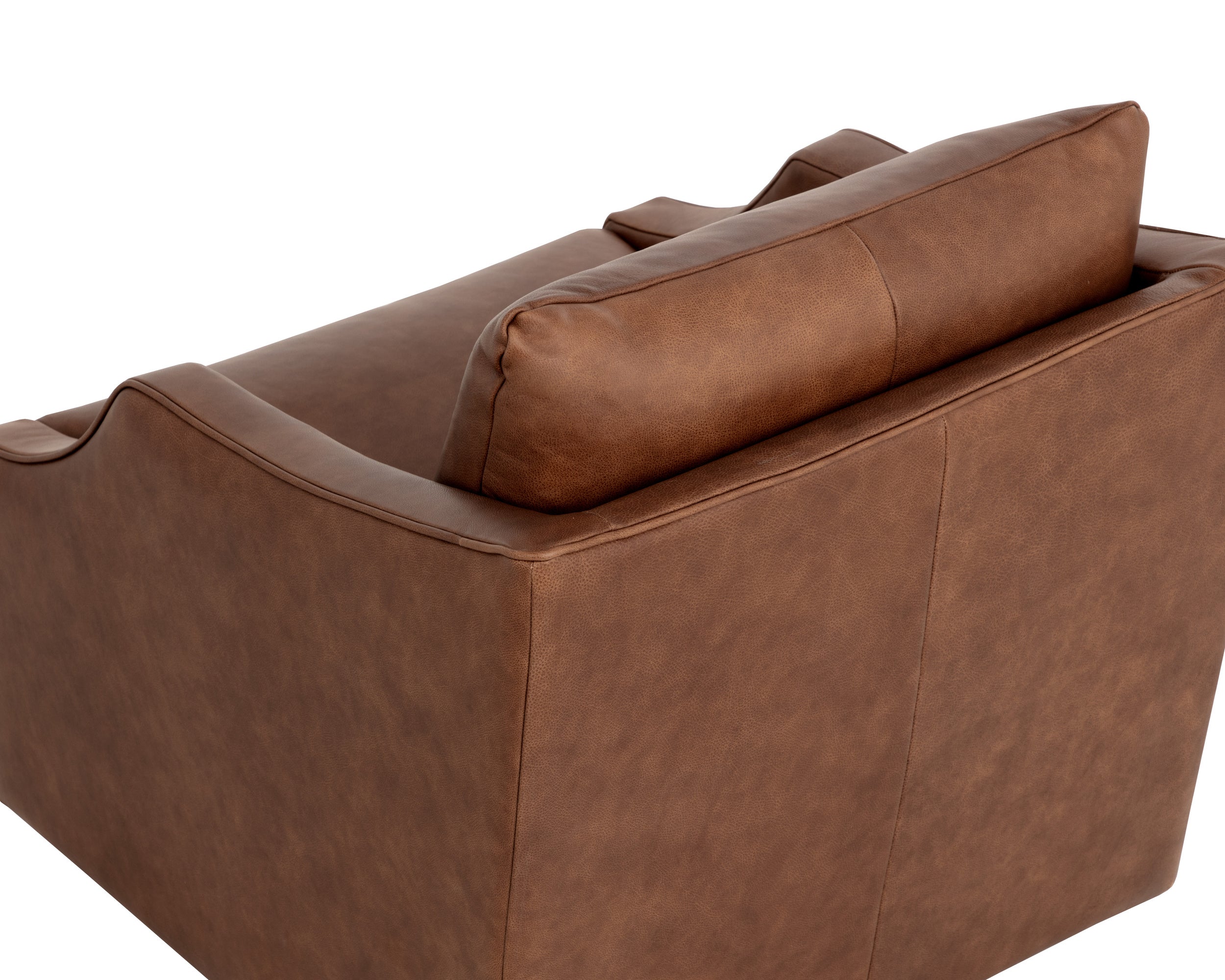 Orwell Swivel Lounge Chair - Cognac Leather