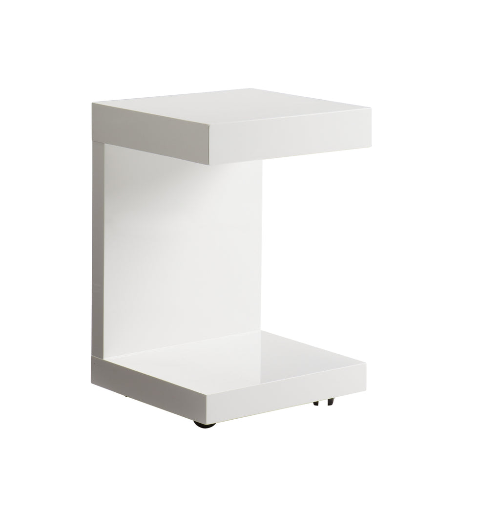 Bachelor End Table - High Gloss White