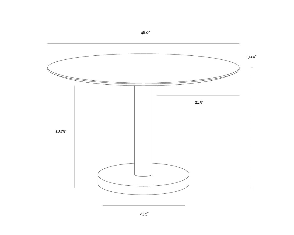 Monaco Dining Table - Gold - Grey Marble / Charcoal Grey - 48"