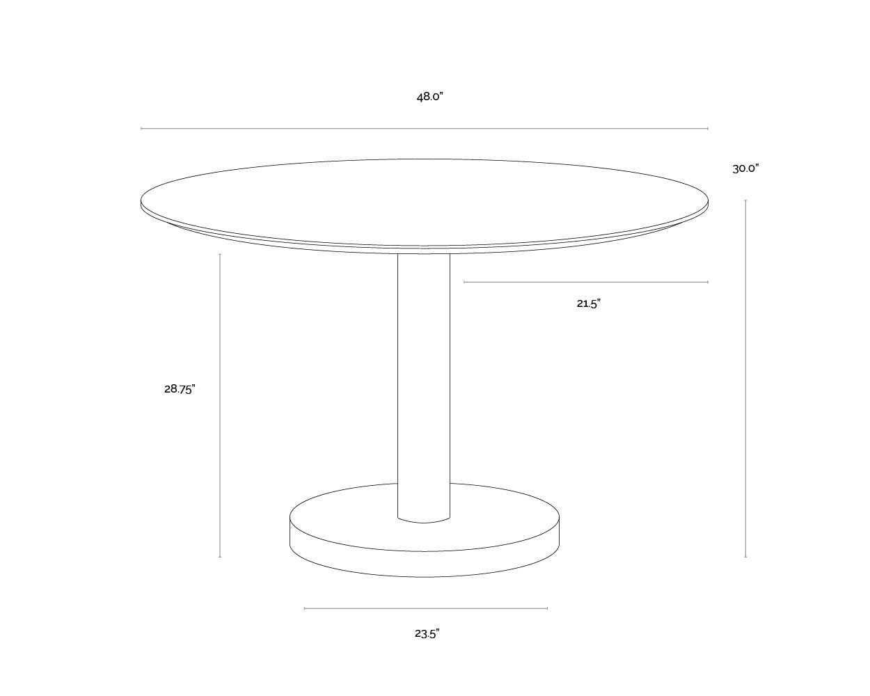 Monaco Dining Table - Gold - Grey Marble / Charcoal Grey - 48"