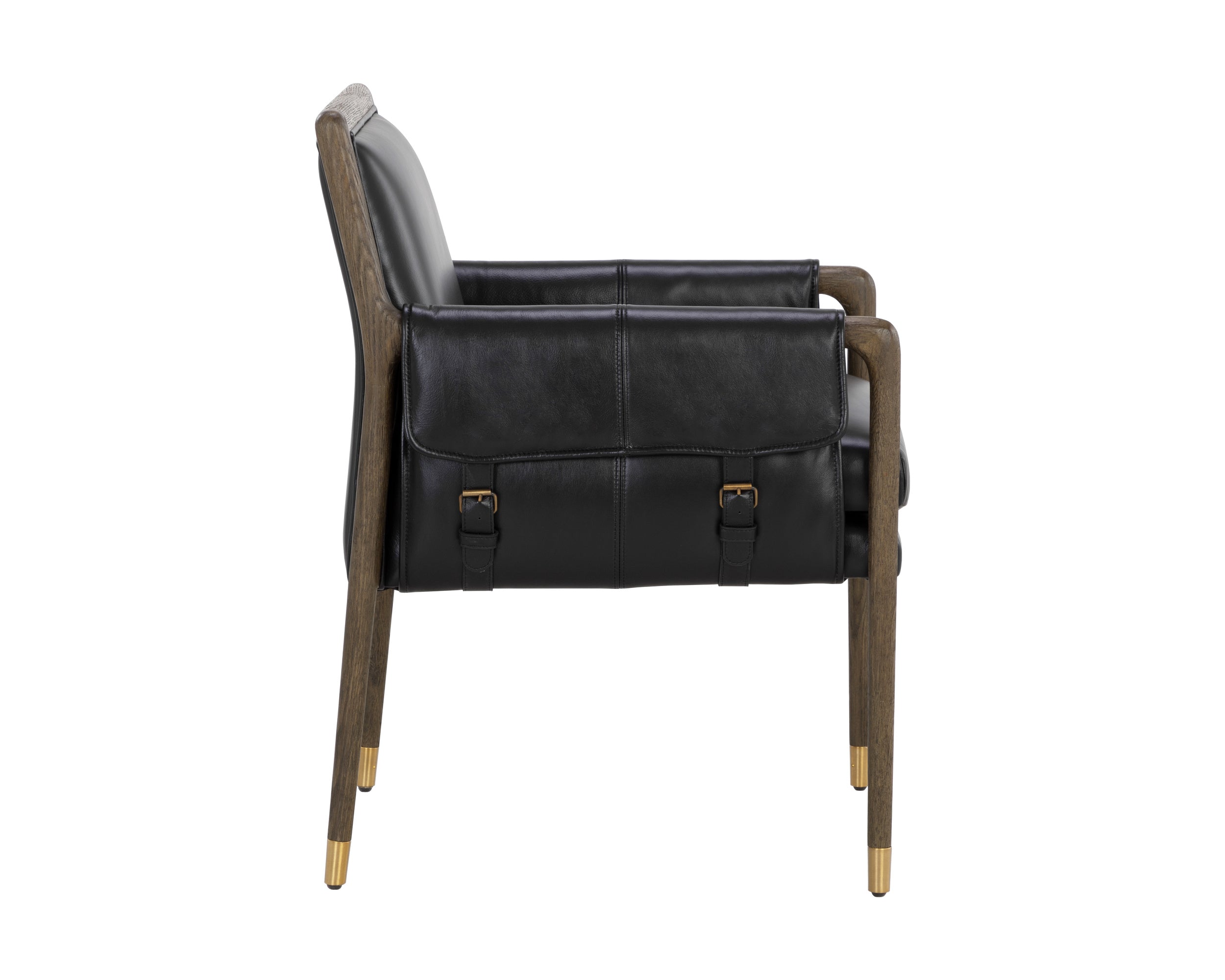 Mauti Dining Armchair - Distressed Brown - Cortina Black Leather